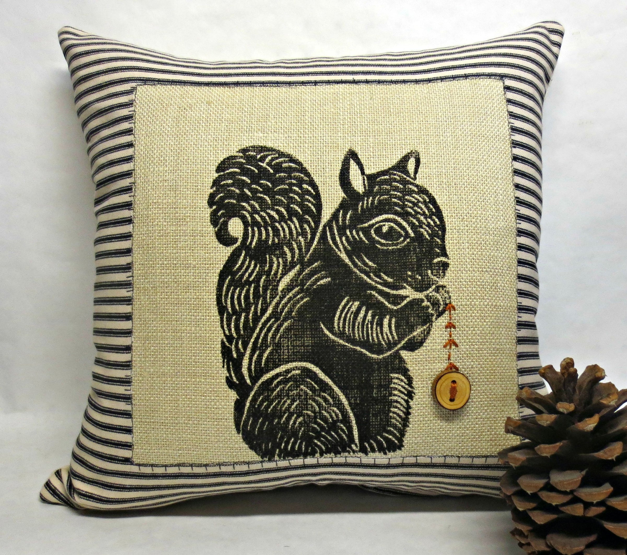 18 Gray Squirrel Decorative Square Throw Pillows, Set of 4 - Accent Pillows  - Wild Wings