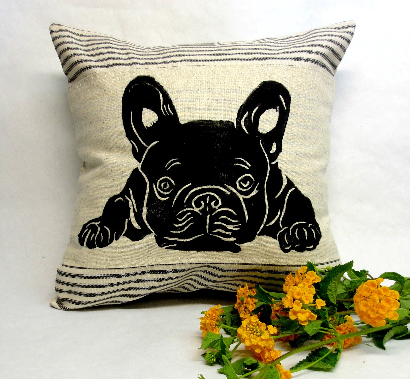 French bulldog throw online pillow